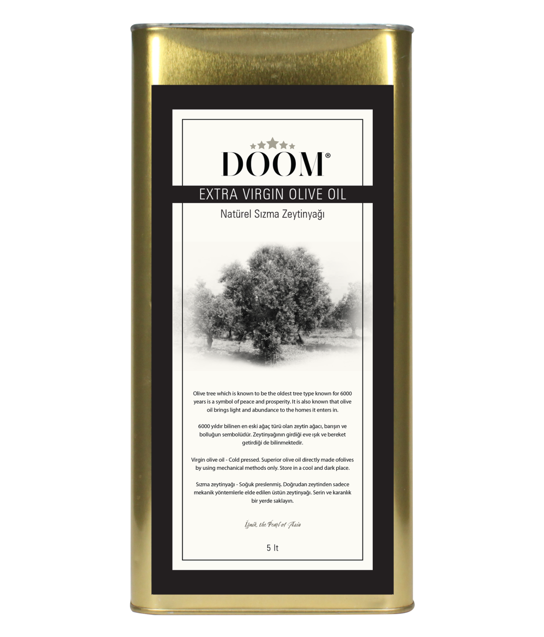 Doom 5 Litre Soğuk Sıkım Zeytinyağı